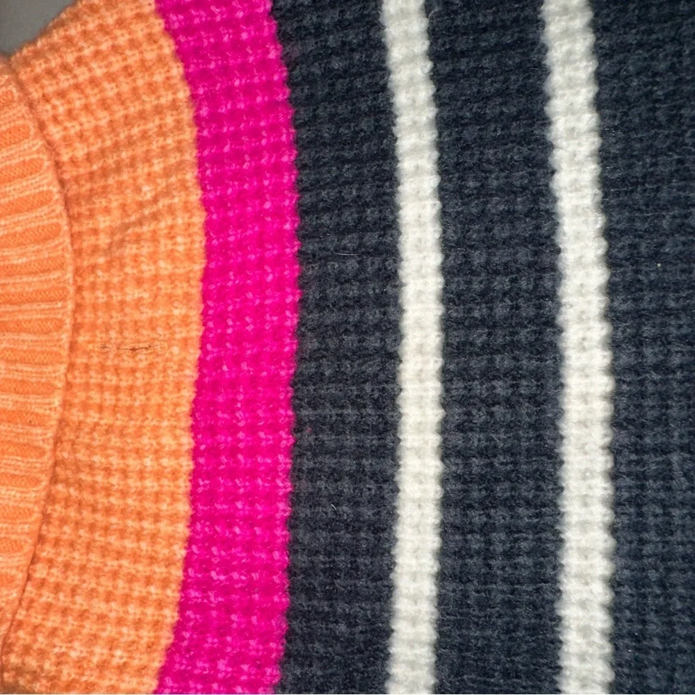 Striped Knit dog / pet Sweater Shirt with Pink and Orange Accents